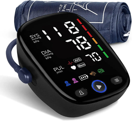 Kingclinic Blood Pressure Monitor Upper Arm Automatic BP Cuff Machine with LED Display for Home Use Health Care