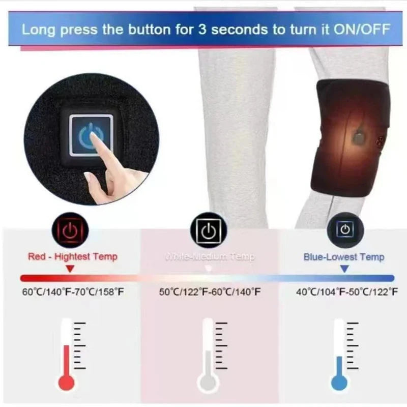 Electric knee heating pad - A USB-powered warming knee strap, suitable for joints, with adjustable heating band, ideal for daily
