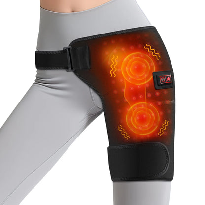 USB Charging Heated Hip Support Brace with 660nm Far Infrared 3 Adjustable Heating Levels Wrap Lower Back Hip Thighs Heating Pad