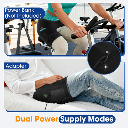 USB Charging Heated Hip Support Brace with 660nm Far Infrared 3 Adjustable Heating Levels Wrap Lower Back Hip Thighs Heating Pad